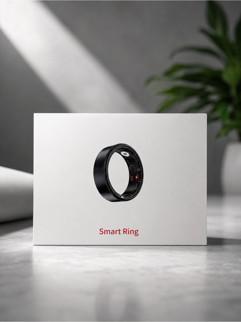 Smart Ring Wearable in Black - Advanced Health & Notification Tracker